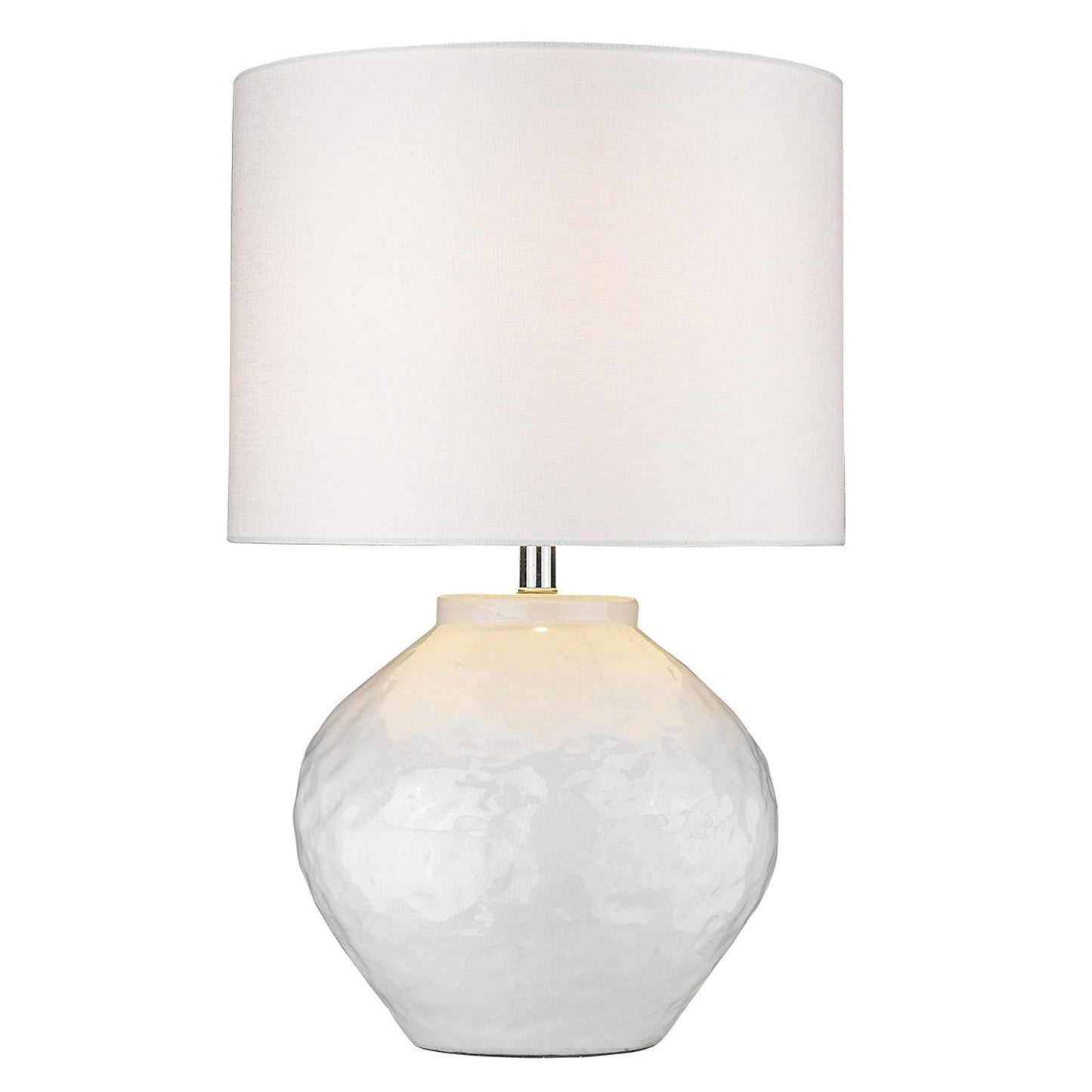 HomeRoots Trend Home 1-Light Table Lamp in Polished Nickel Finish