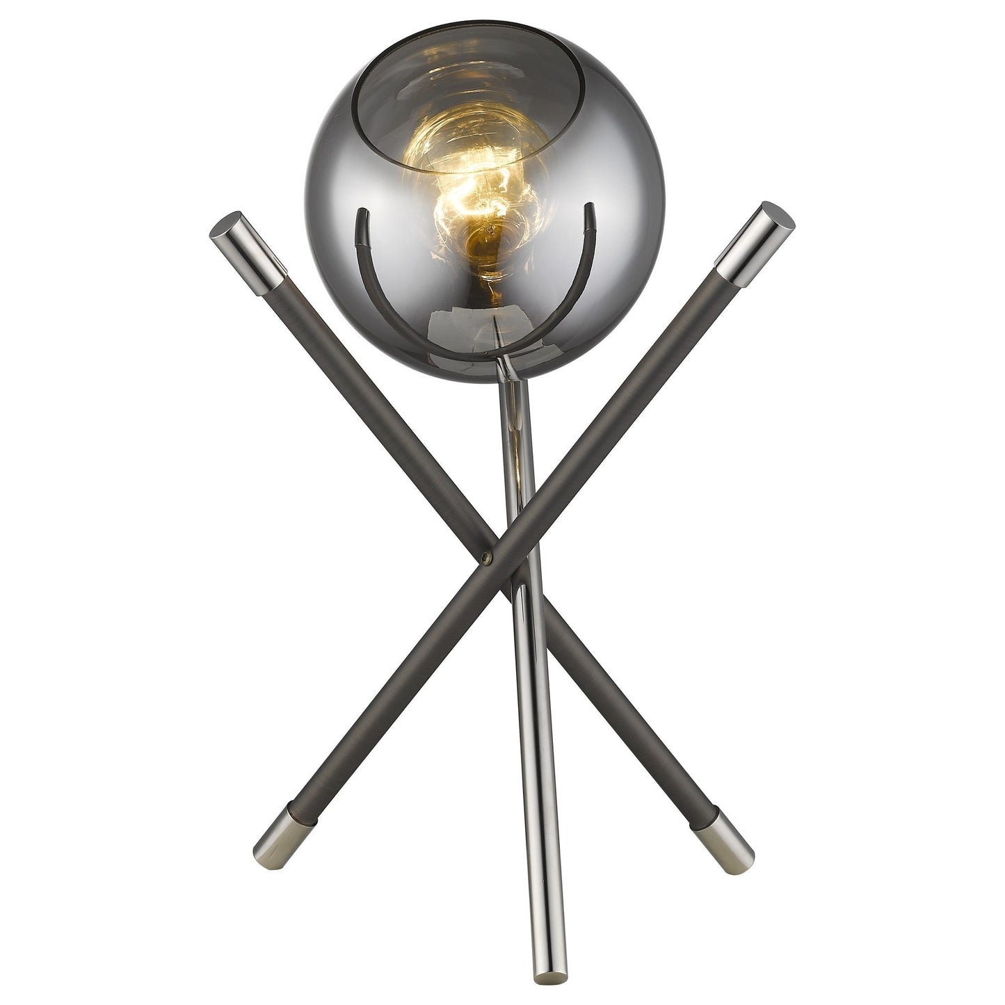 HomeRoots Trend Home 1-Light Table Lamp in Polished Nickel Finish