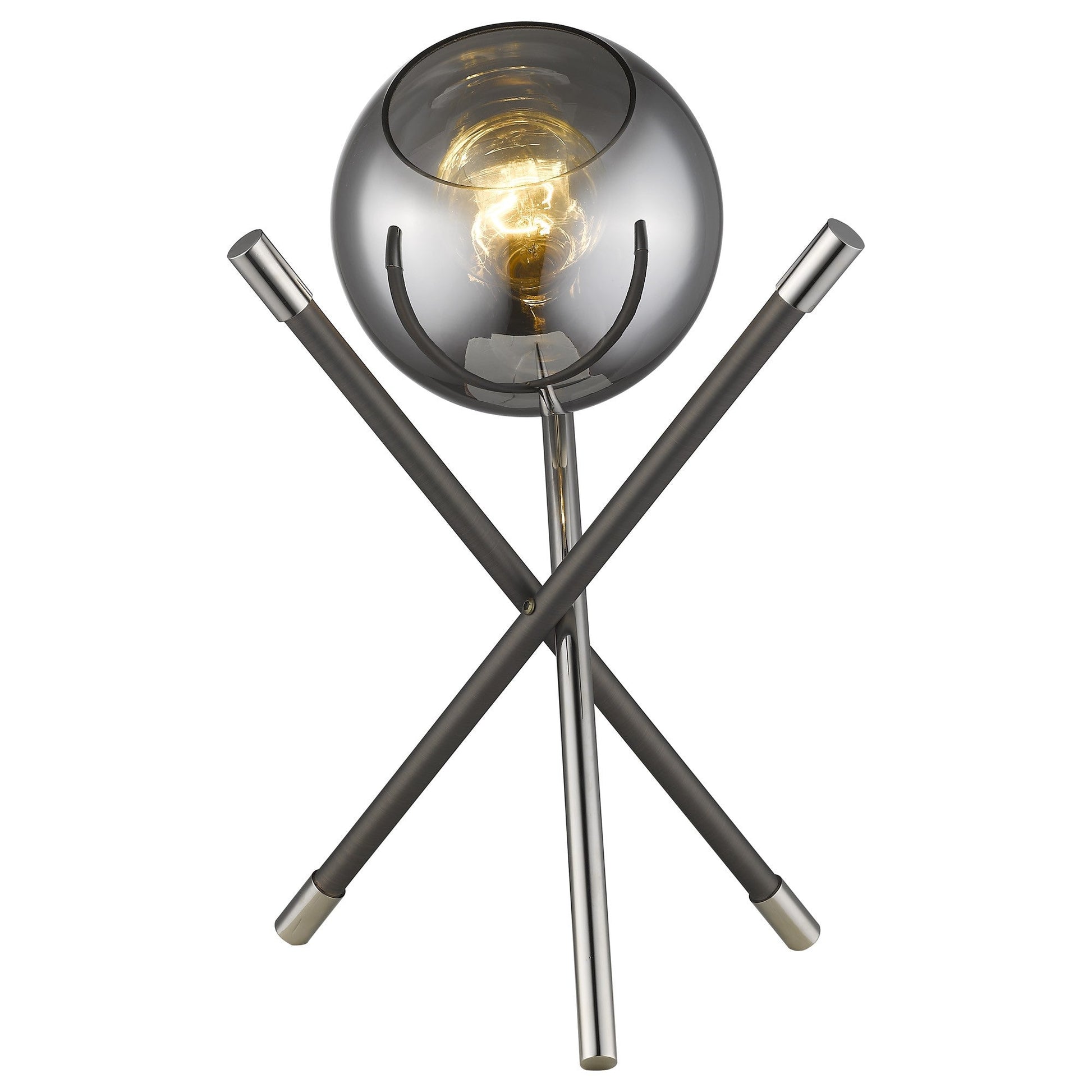 HomeRoots Trend Home 1-Light Table Lamp in Polished Nickel Finish