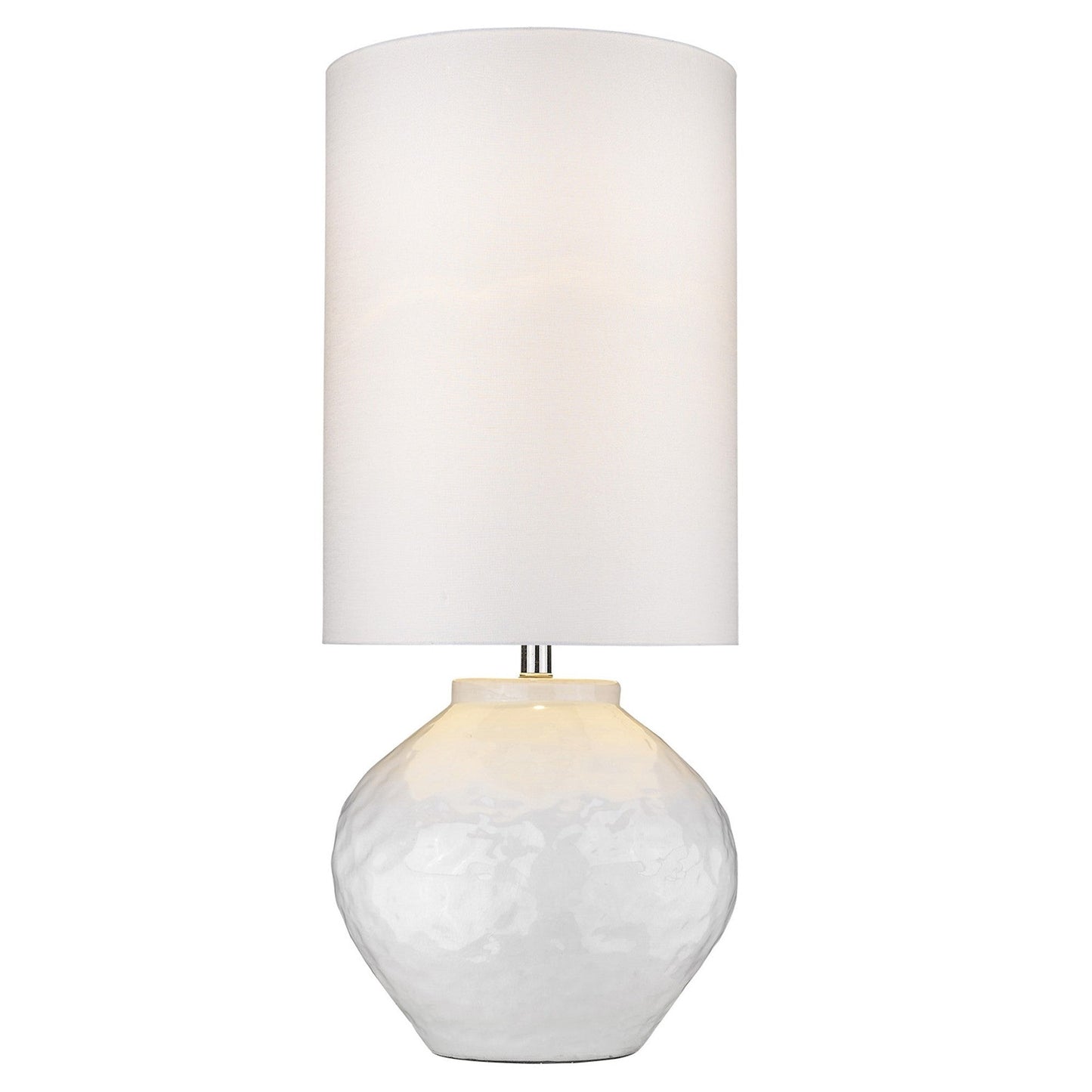 HomeRoots Trend Home 1-Light Table Lamp in Polished Nickel Finish