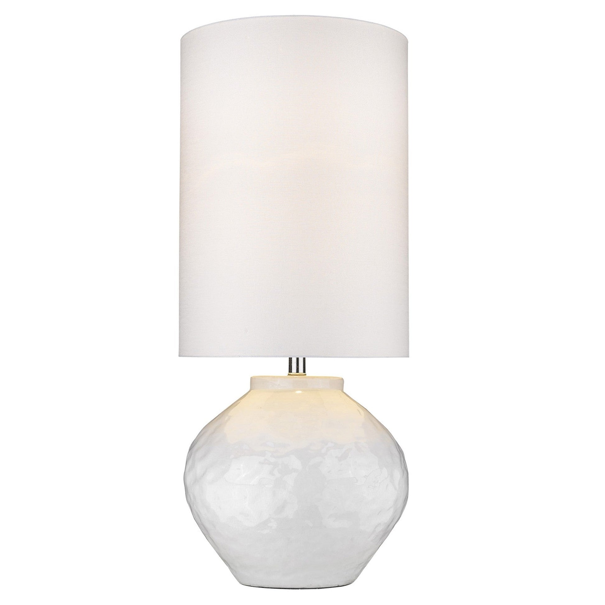 HomeRoots Trend Home 1-Light Table Lamp in Polished Nickel Finish