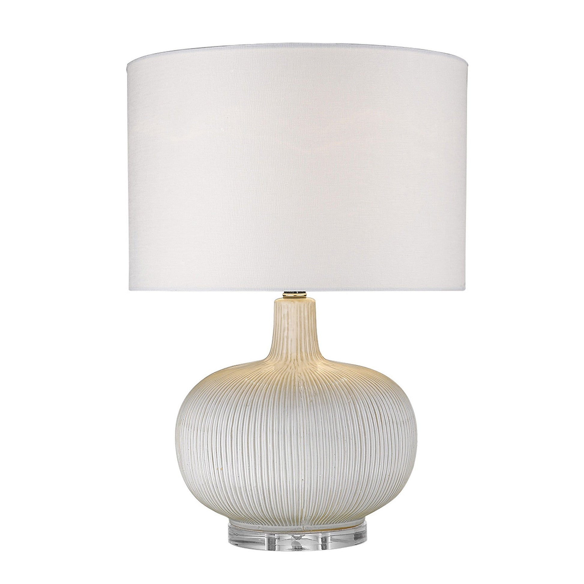 HomeRoots Trend Home 1-Light Table Lamp in Polished Nickel Finish