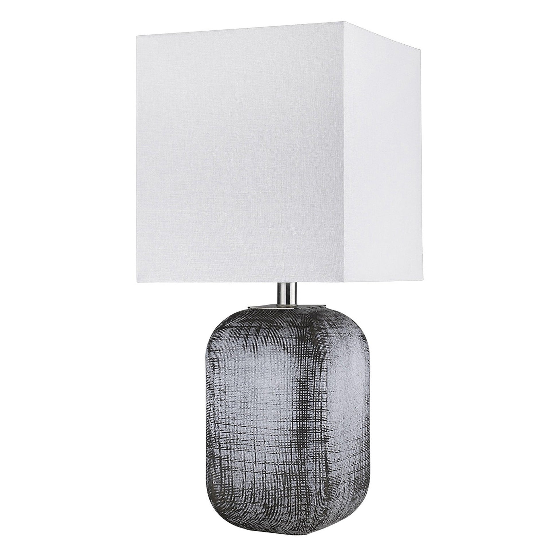 HomeRoots Trend Home 1-Light Table Lamp in Polished Nickel Finish