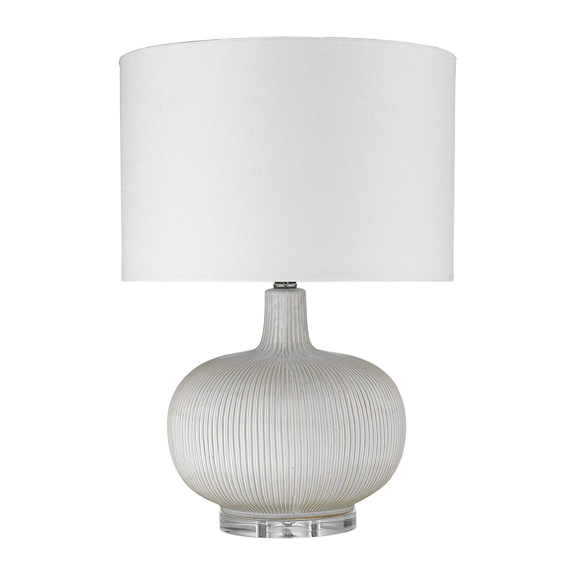HomeRoots Trend Home 1-Light Table Lamp in Polished Nickel Finish