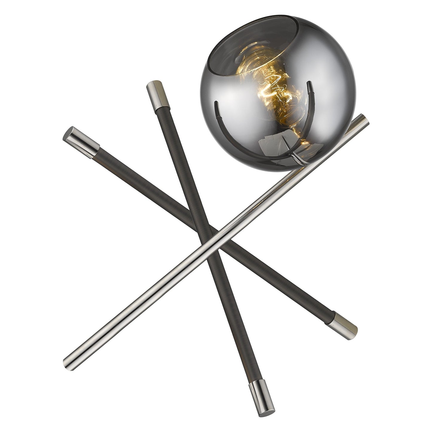 HomeRoots Trend Home 1-Light Table Lamp in Polished Nickel Finish