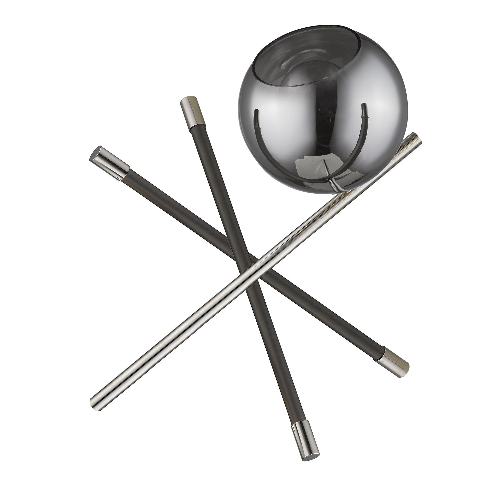 HomeRoots Trend Home 1-Light Table Lamp in Polished Nickel Finish