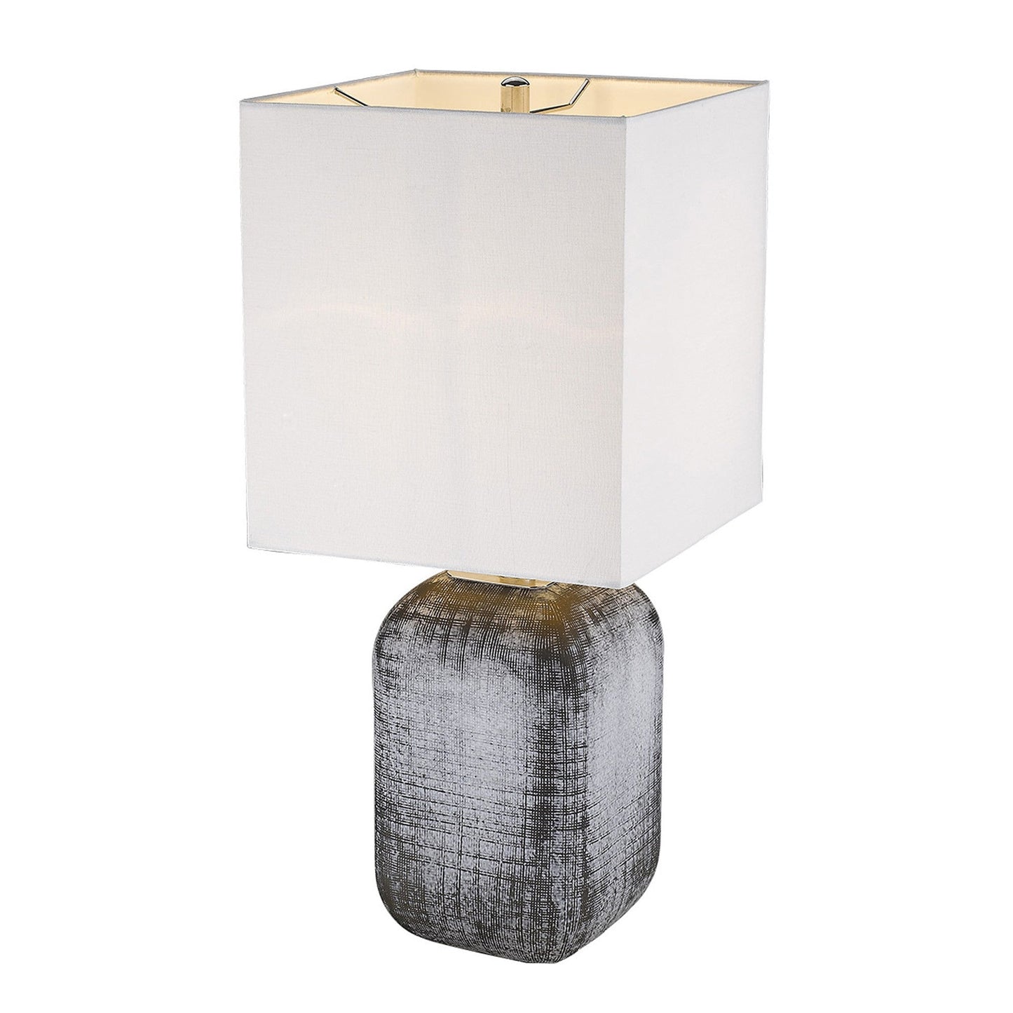 HomeRoots Trend Home 1-Light Table Lamp in Polished Nickel Finish