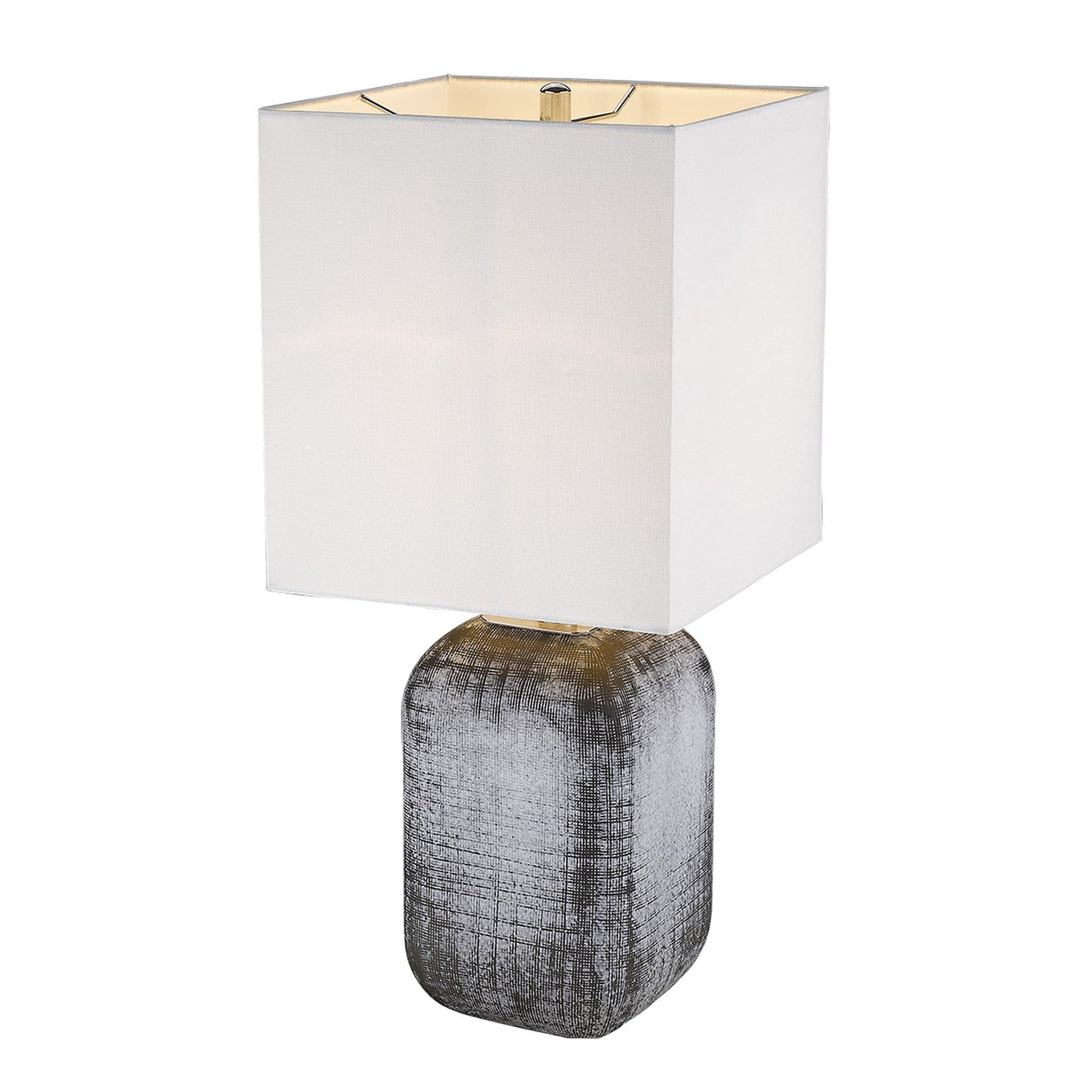 HomeRoots Trend Home 1-Light Table Lamp in Polished Nickel Finish