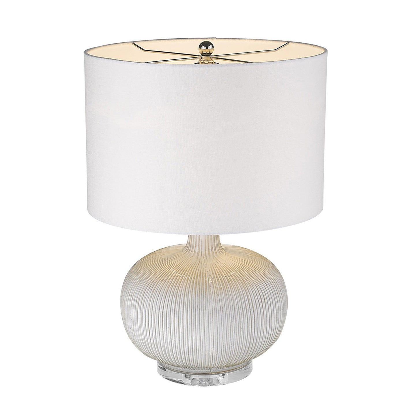 HomeRoots Trend Home 1-Light Table Lamp in Polished Nickel Finish