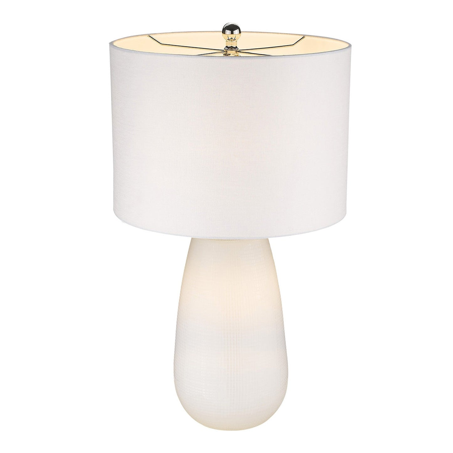 HomeRoots Trend Home 1-Light Table Lamp in White Finish