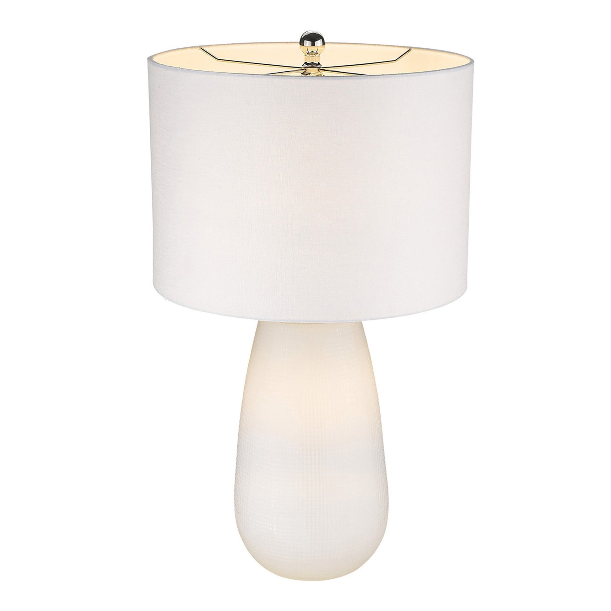 HomeRoots Trend Home 1-Light Table Lamp in White Finish