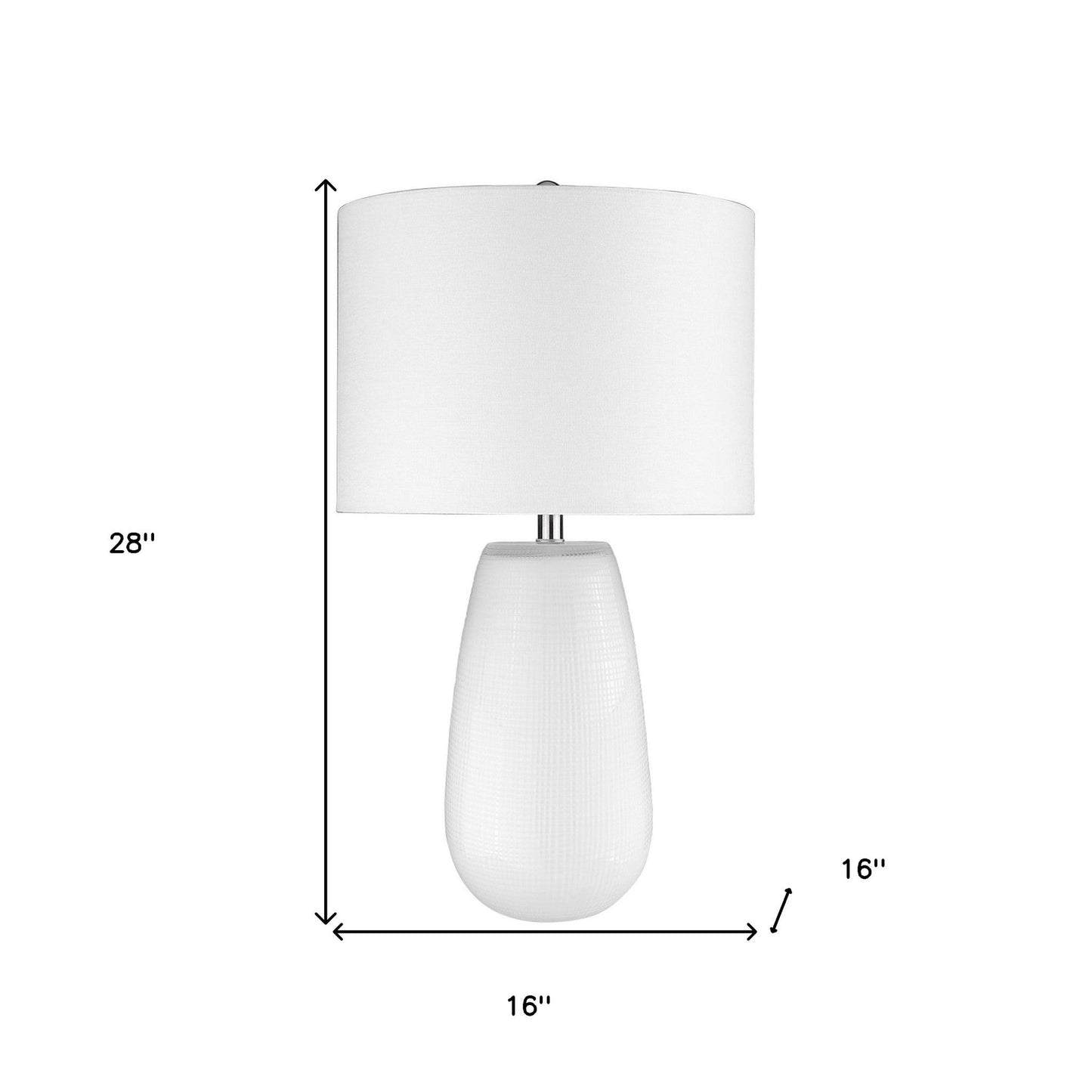 HomeRoots Trend Home 1-Light Table Lamp in White Finish