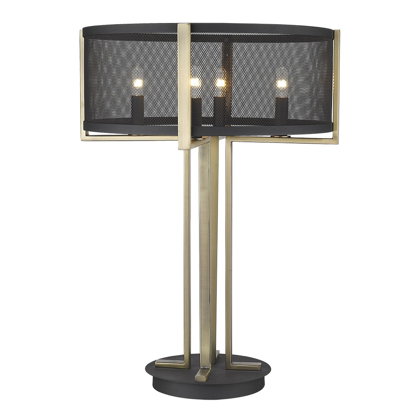 HomeRoots Trend Home 4-Light Table Lamp in Matte Black Finish