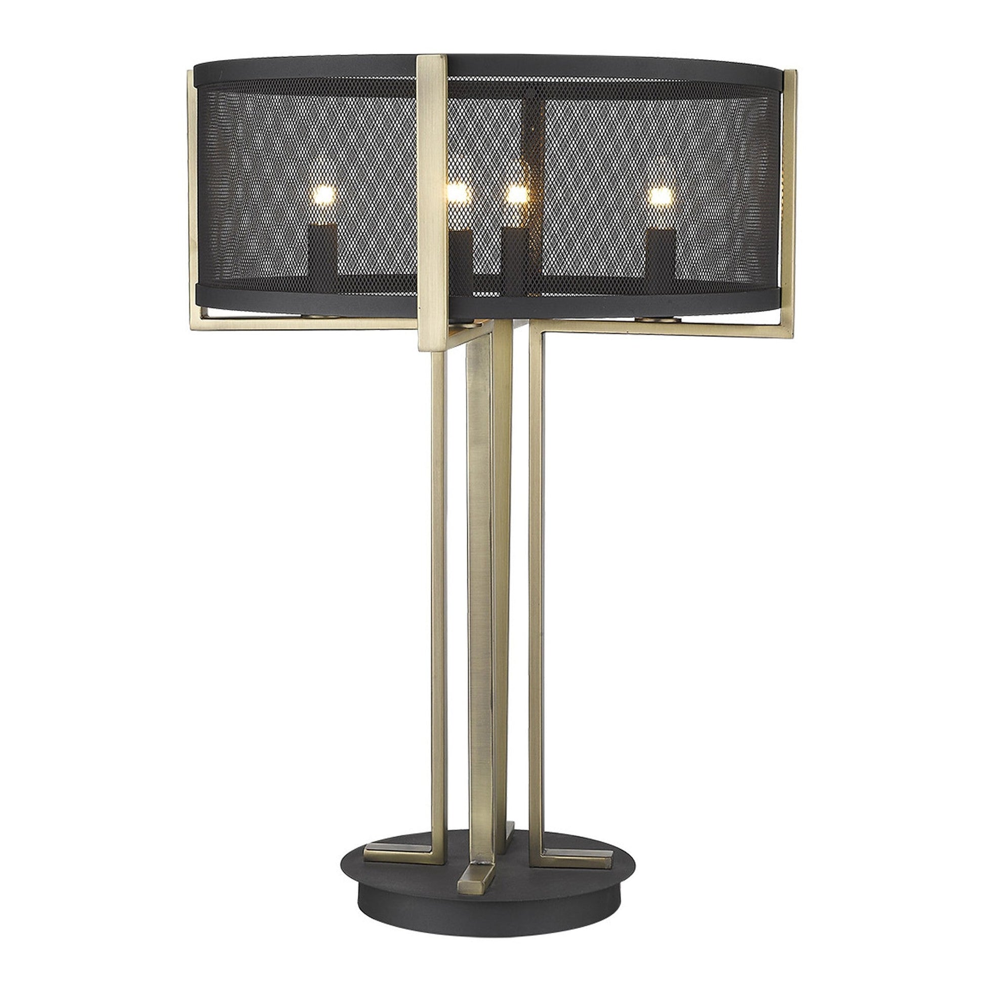 HomeRoots Trend Home 4-Light Table Lamp in Matte Black Finish
