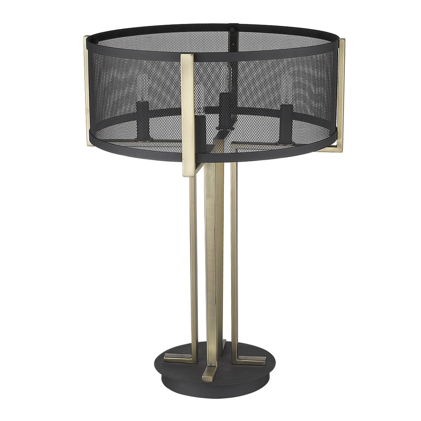 HomeRoots Trend Home 4-Light Table Lamp in Matte Black Finish