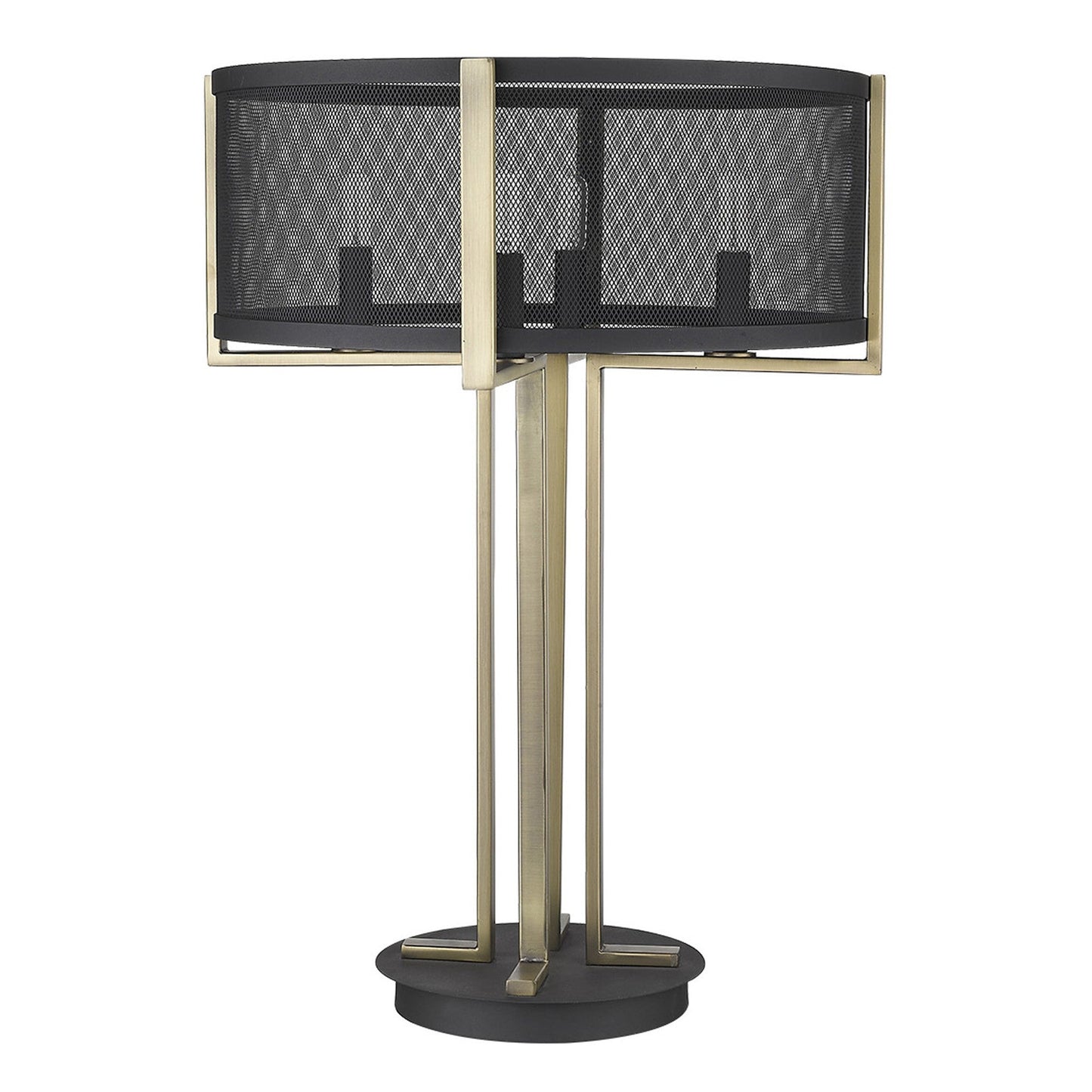 HomeRoots Trend Home 4-Light Table Lamp in Matte Black Finish