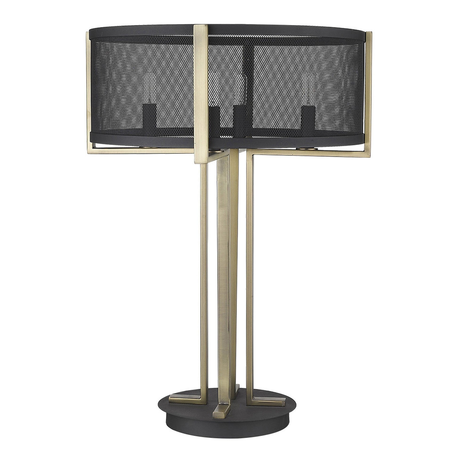 HomeRoots Trend Home 4-Light Table Lamp in Matte Black Finish
