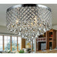 HomeRoots Trey 16" Crystal Flush Mount In Chrome Finish