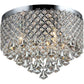 HomeRoots Trey 16" Crystal Flush Mount In Chrome Finish