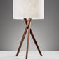 HomeRoots Tripod Leg Table Lamp With Walnut Wood Finish