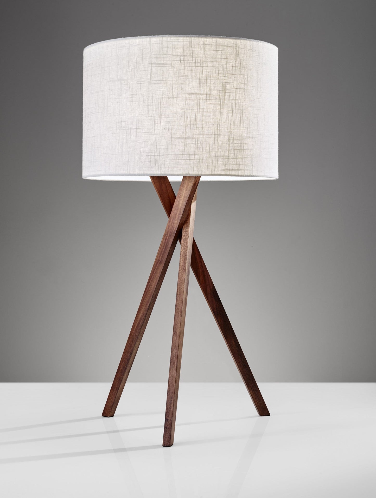 HomeRoots Tripod Leg Table Lamp With Walnut Wood Finish