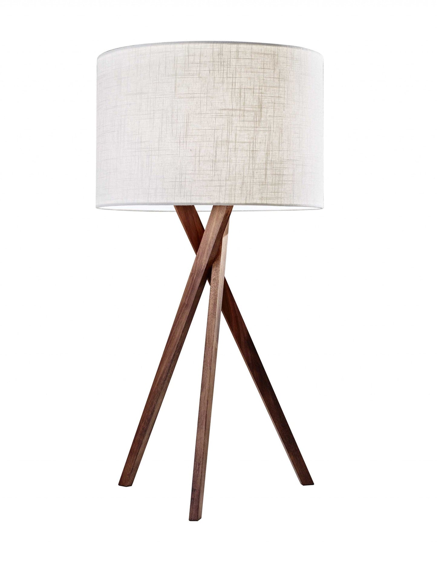 HomeRoots Tripod Leg Table Lamp With Walnut Wood Finish