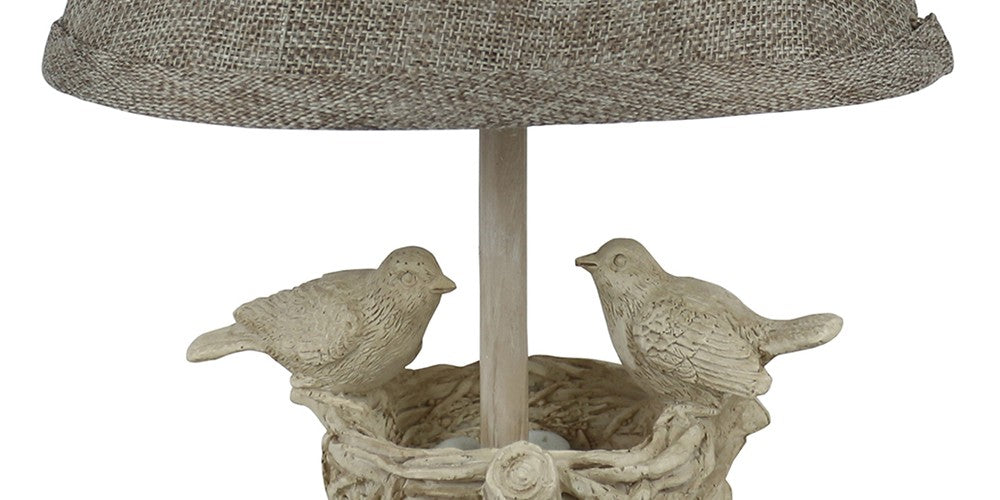 HomeRoots Two Birds and Nest Accent Lamp in White Finish