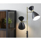 HomeRoots Two Light Brass Cinch Floor Lamp in Black Metal Finish