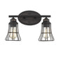 HomeRoots Two Light Cage Wall Light in Bronze Finish