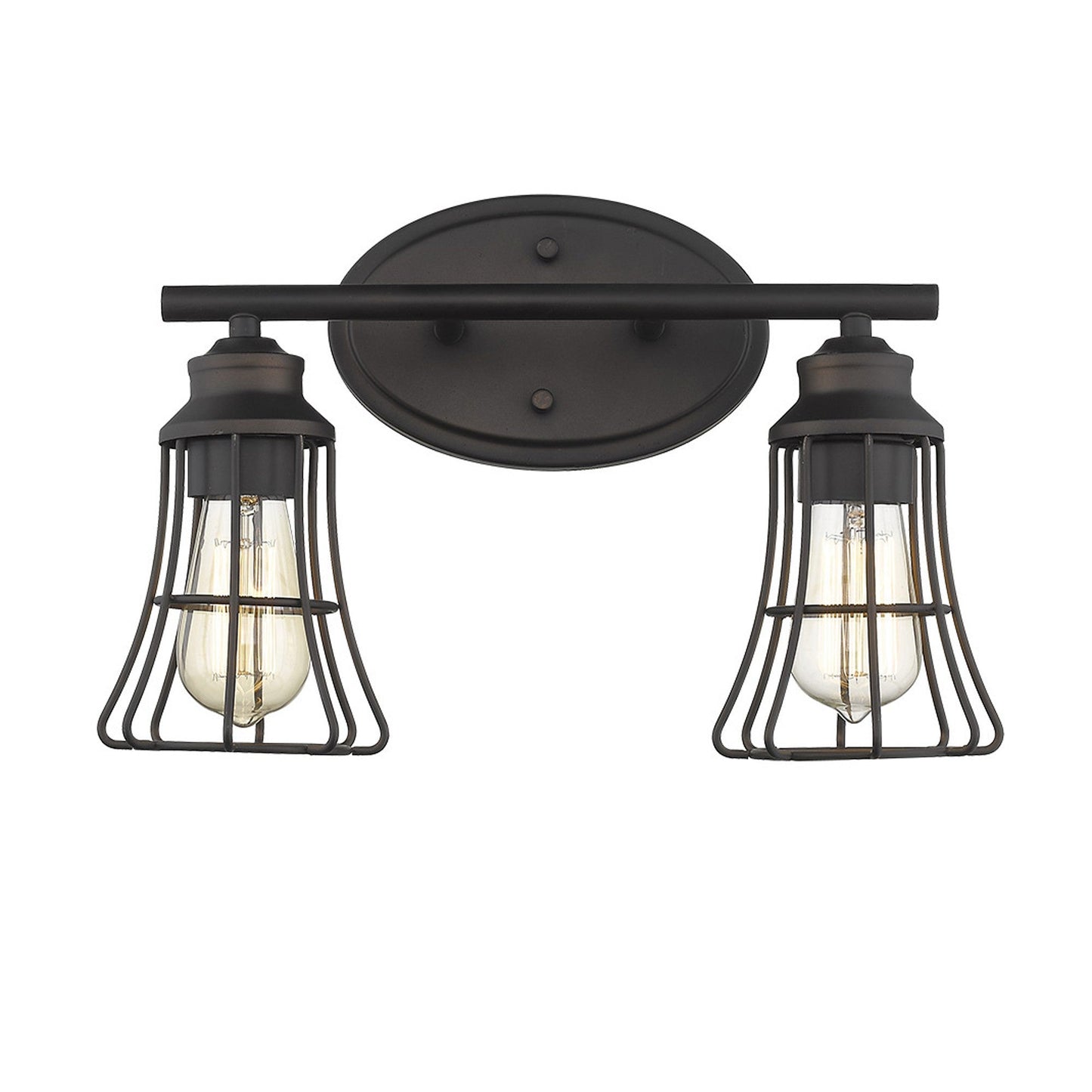 HomeRoots Two Light Cage Wall Light in Bronze Finish