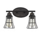HomeRoots Two Light Cage Wall Light in Bronze Finish