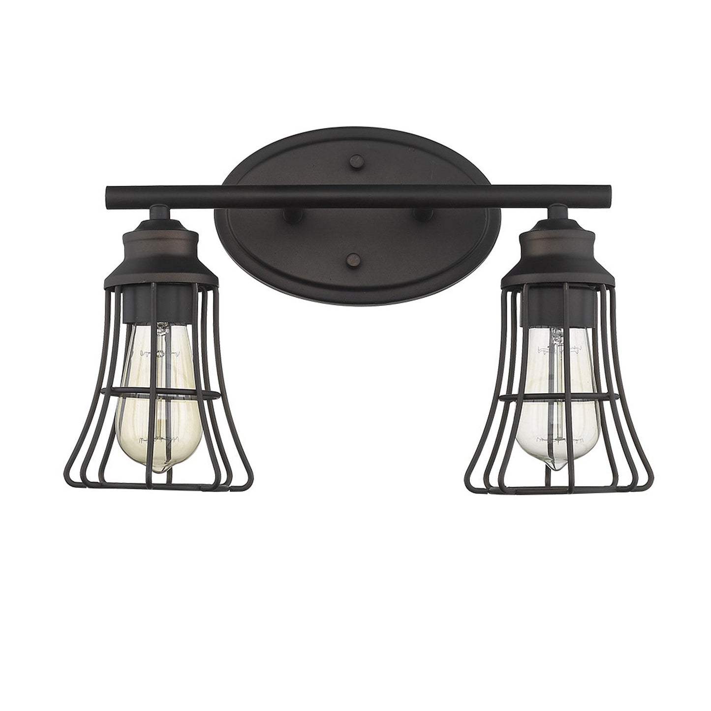 HomeRoots Two Light Cage Wall Light in Bronze Finish
