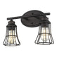 HomeRoots Two Light Cage Wall Light in Bronze Finish