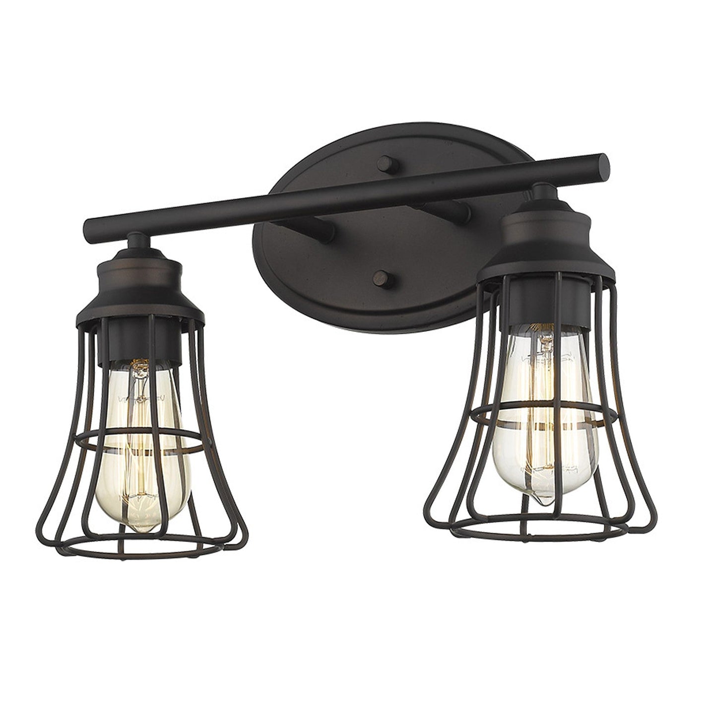 HomeRoots Two Light Cage Wall Light in Bronze Finish