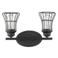 HomeRoots Two Light Cage Wall Sconce in Matte Black Finish