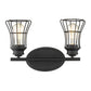 HomeRoots Two Light Cage Wall Sconce in Matte Black Finish