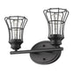 HomeRoots Two Light Cage Wall Sconce in Matte Black Finish