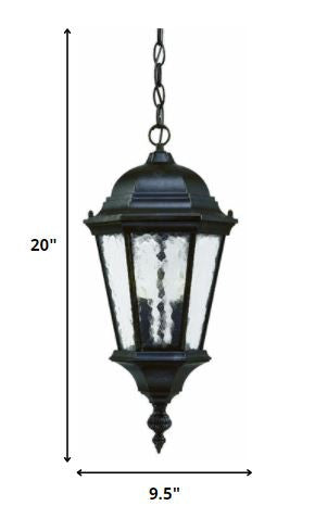 HomeRoots Two Light Carousel Lantern Hanging Light in Brown Finish