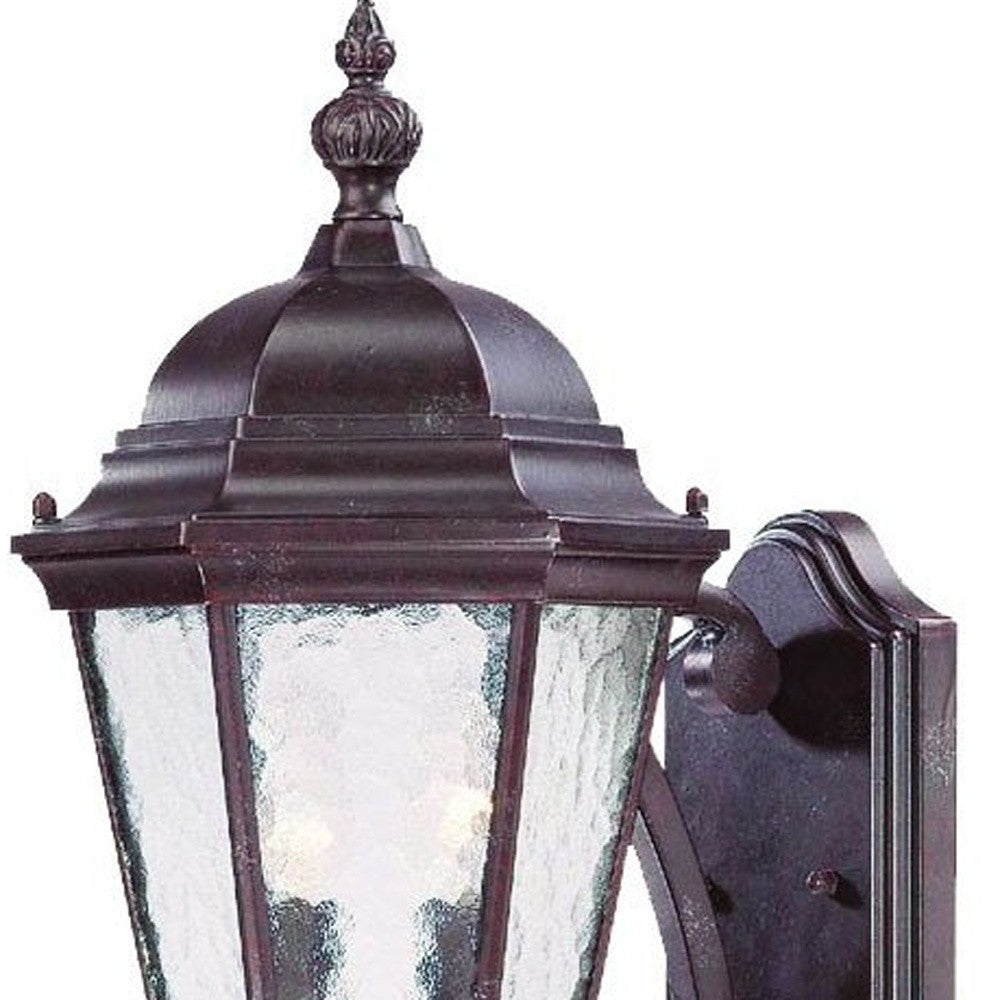 HomeRoots Two Light Carousel Lantern Wall Light in Brown Finish