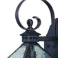 HomeRoots Two Light Hammered Glass Wall Light With Antique Bronze Finish