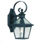 HomeRoots Two Light Hammered Glass Wall Light in Matte Black Finish