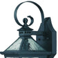 HomeRoots Two Light Hammered Glass Wall Light in Matte Black Finish