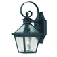 HomeRoots Two Light Hammered Glass Wall Light in Matte Black Finish