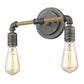 HomeRoots Two Light Industrial Wall Light With Textured Gray Finish