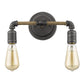 HomeRoots Two Light Industrial Wall Light With Textured Gray Finish