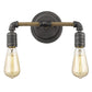 HomeRoots Two Light Industrial Wall Light With Textured Gray Finish