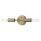 HomeRoots Two Light Narrow Bulb Wall Light in Dull Gold Finish