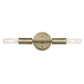 HomeRoots Two Light Narrow Bulb Wall Light in Dull Gold Finish