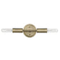 HomeRoots Two Light Narrow Bulb Wall Light in Dull Gold Finish