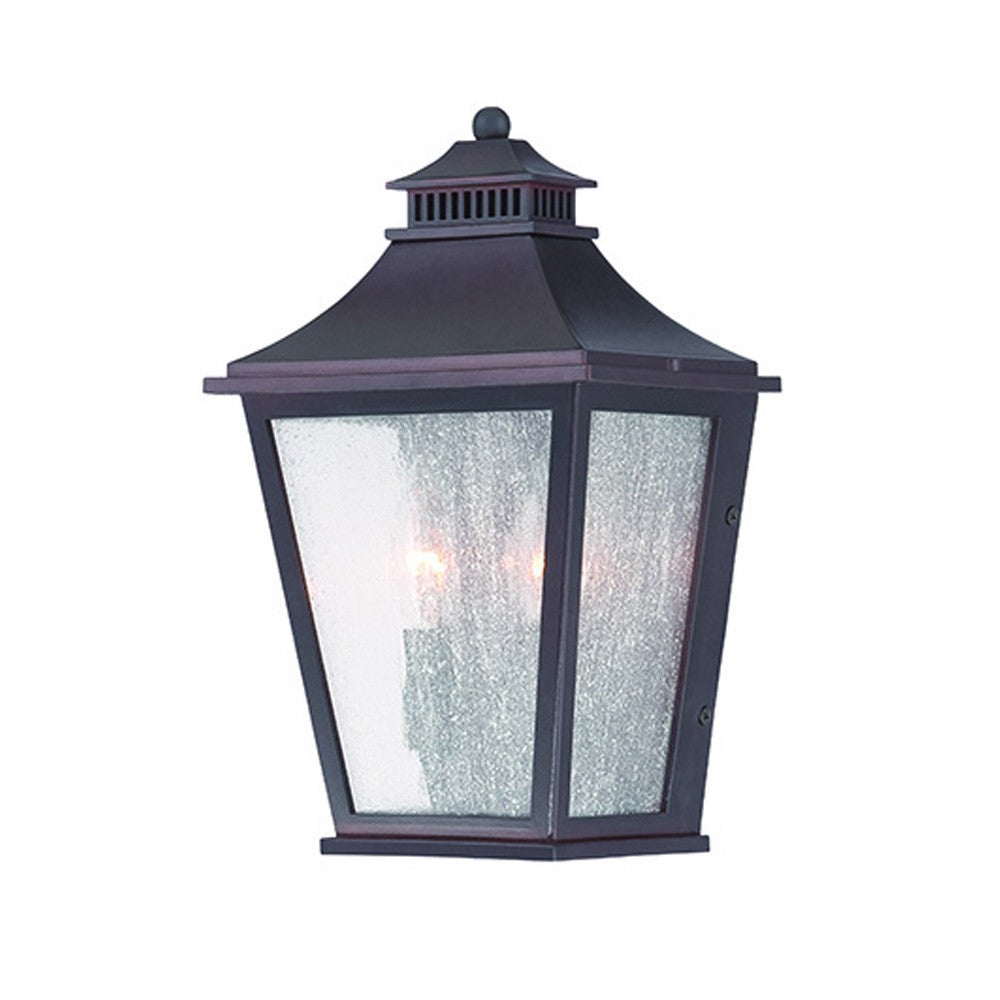 HomeRoots Two Light Pocket Lantern Wall Light in Antique Bronze Finish